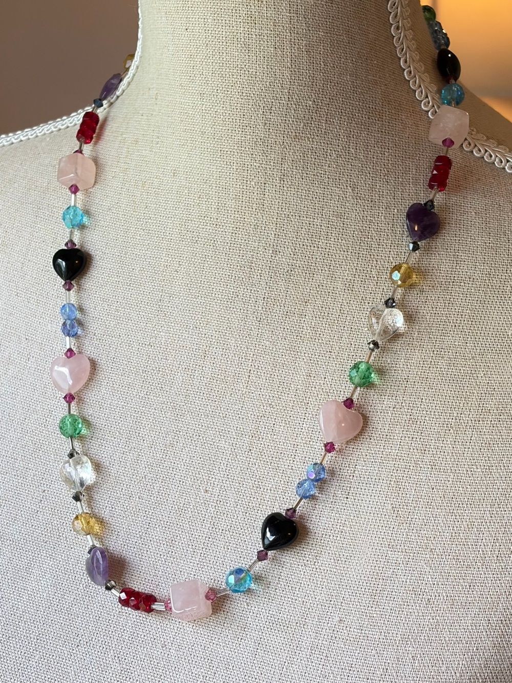 💎 NWT Designer Swarovski Crystal & Gemstone Necklace | Sterling Silver Clasp